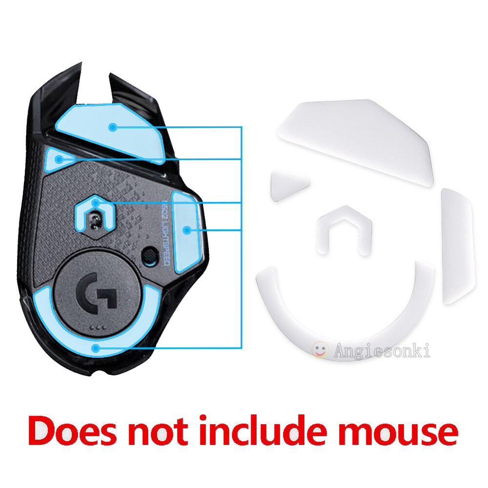 2 Sets White Rounded Curved Mouse Feet Skates for Logitech G502 Lightspeed mouse