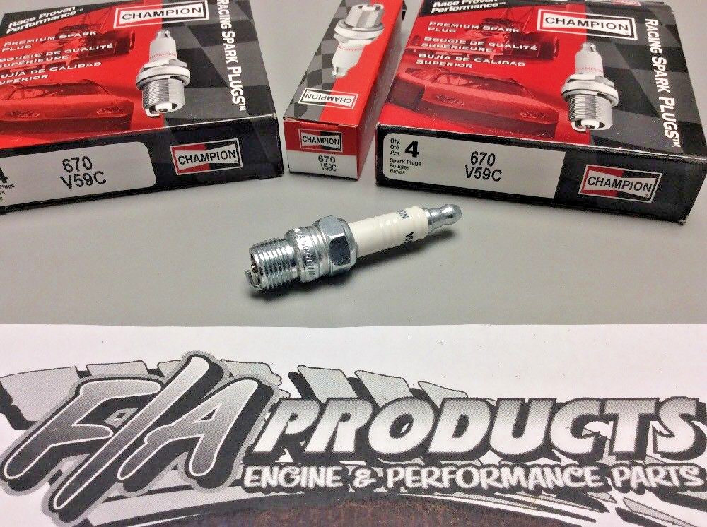 CLOSE OUT SALE ! Champion Racing Spark Plug Stock Number 670 / V59C Set Of 8