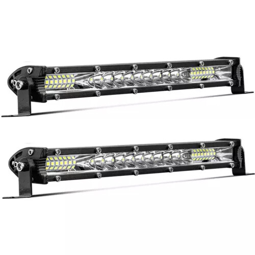 12inch LED Light Bar Spot Flood Combo for Truck ATV 4WD Jeep Offroad Driving 2PK
