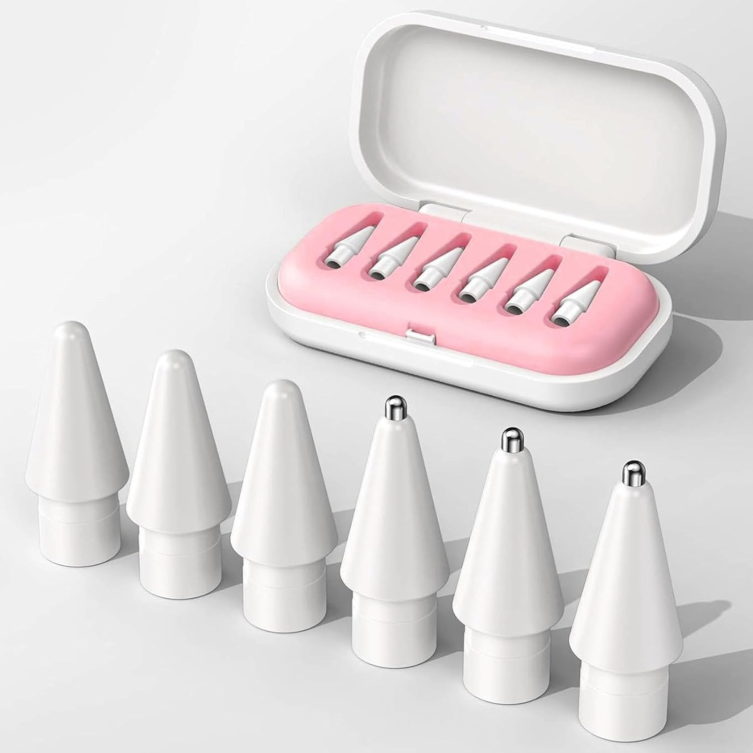6 Pack Replacement Tips for Apple Pencil, Needle Ipadpencil Nibs with Case, No W