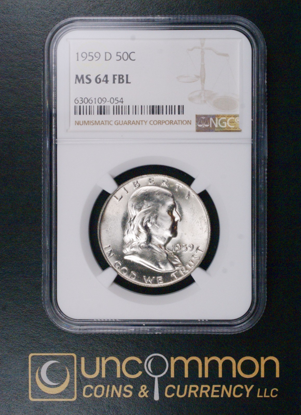 1959D MS 64 FBL Franklin Half Dollar   (UCC-FHD-1959D-MS64FBL-N-0151)