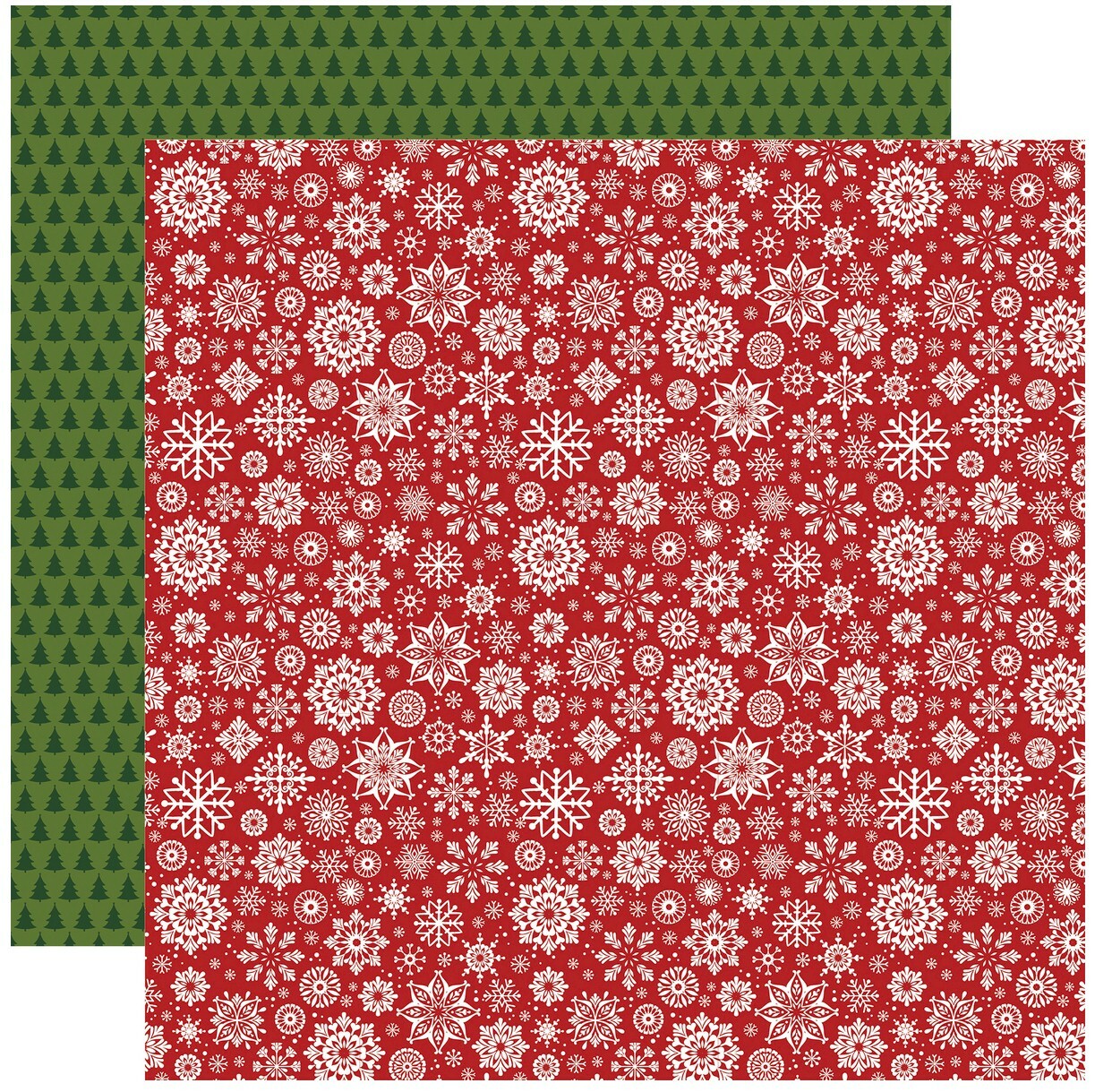 2 Sheets Echo Park Paper CHRISTMAS MAGIC 12x12 Cardstock - Swirling Snowflakes