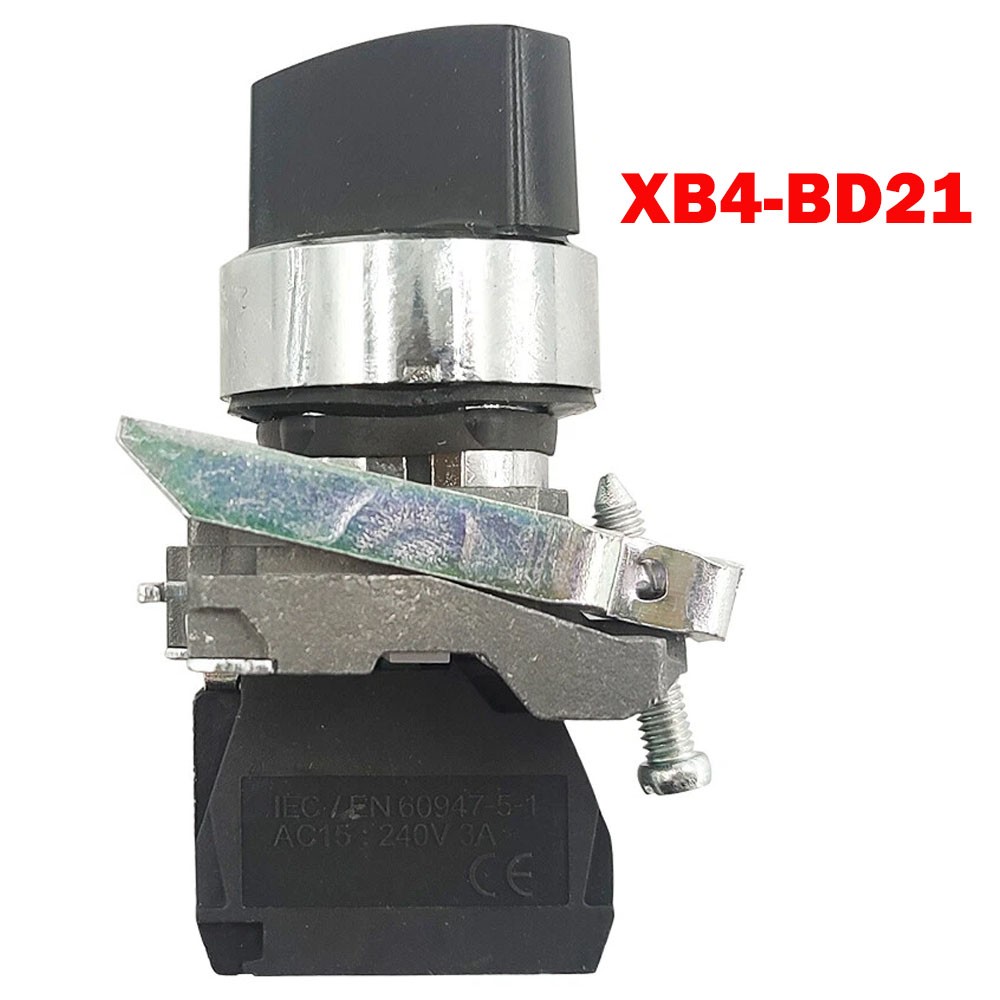 1PC XB4-BD21 Selector Switch Metal Black 22mm 2 Positions Stay Put 1NO XB4BD21