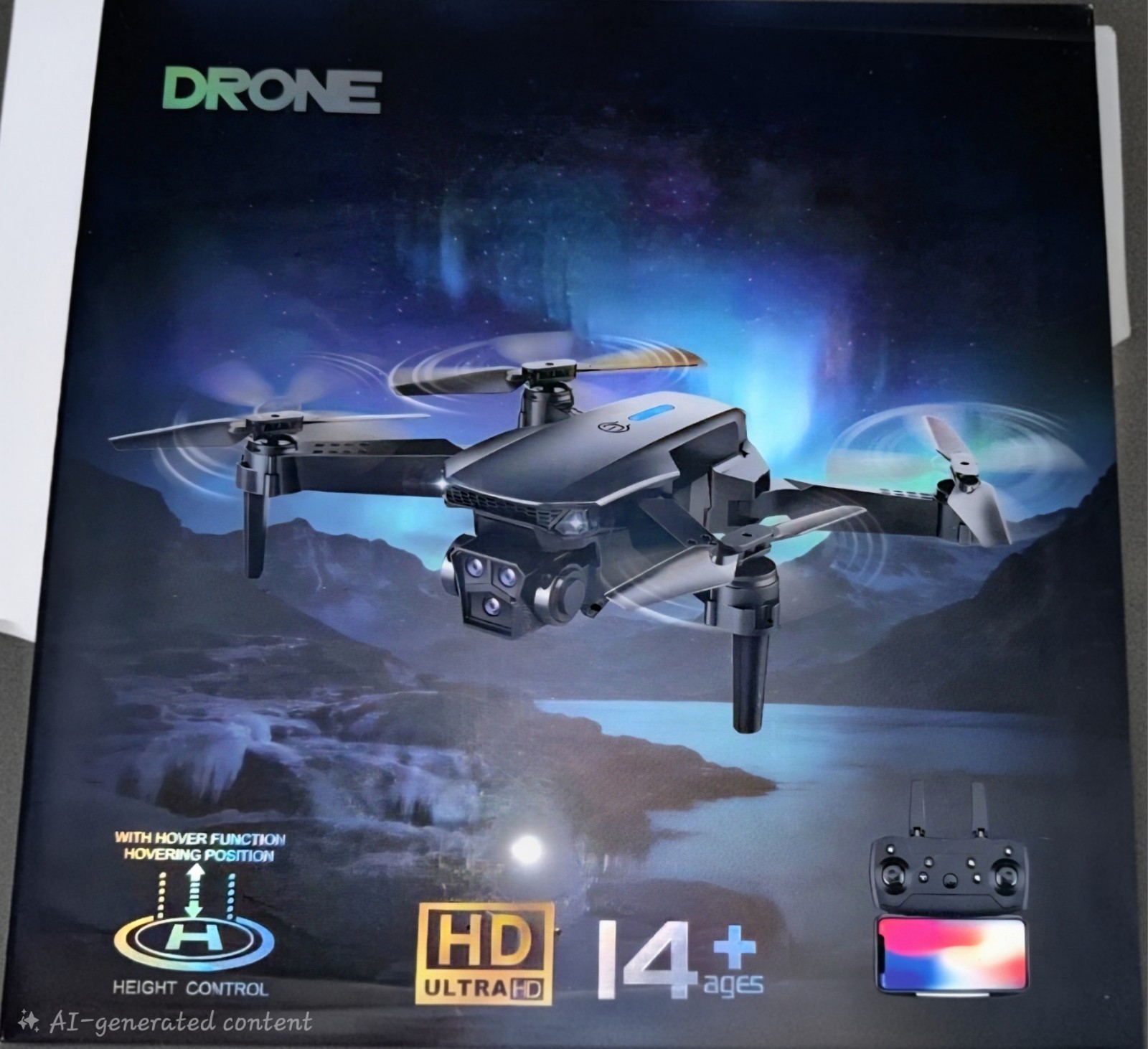 S80 Folding Quadcopter Drone HD Camera Dual Lens Optical Flow 360° Roll Black