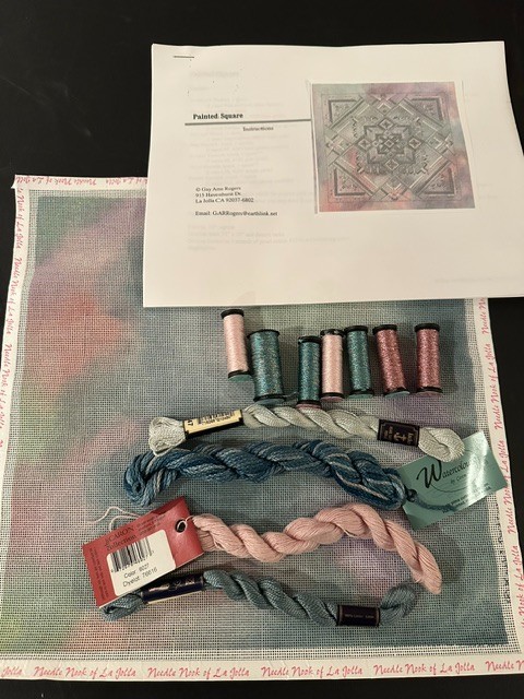 RARE and OOP - Gay Ann Rogers Painted Square Handpainted Canvas Kit