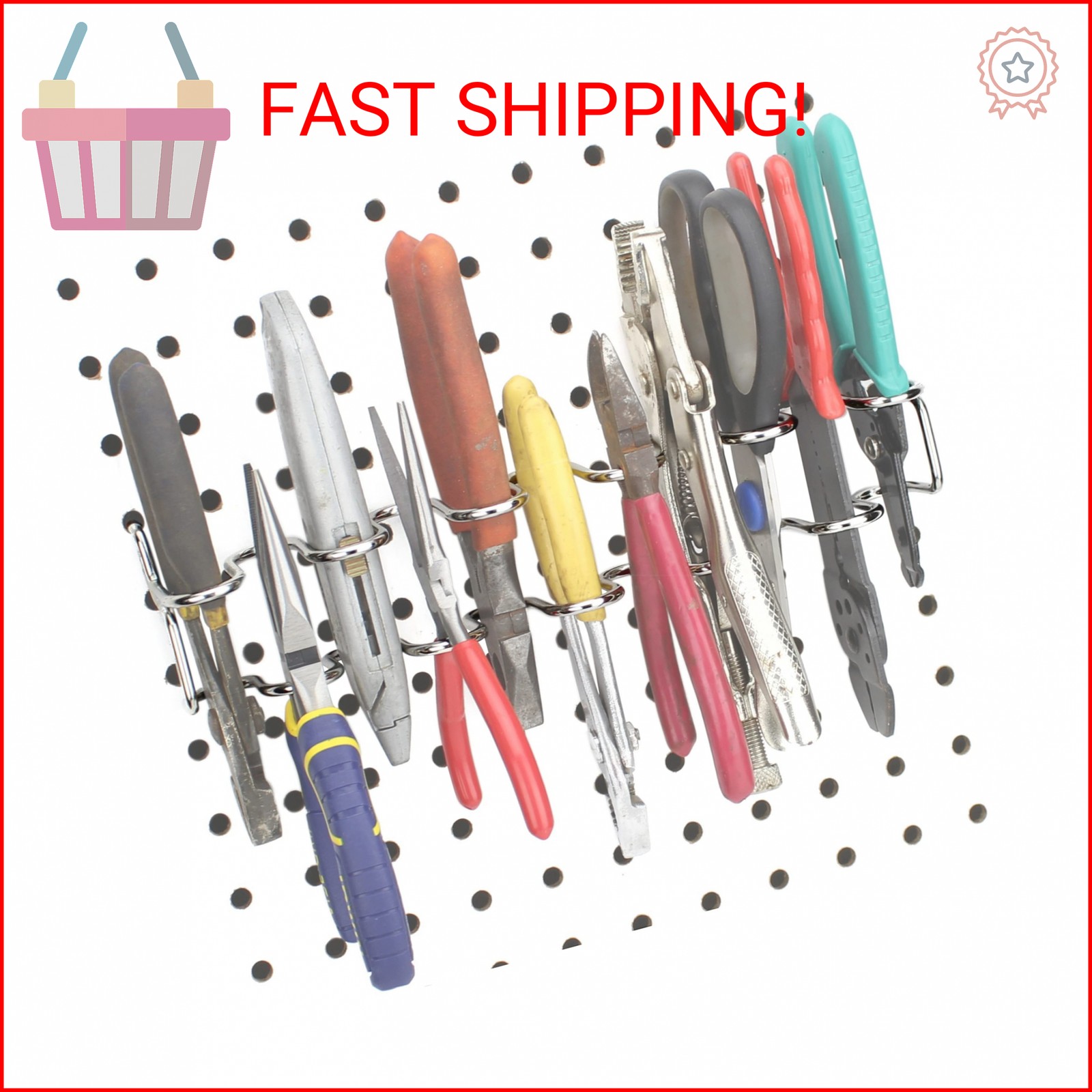 RightArrange Pegboard Pliers Holder - Holds 11 Pliers per Rack - Hooks to Any Pe