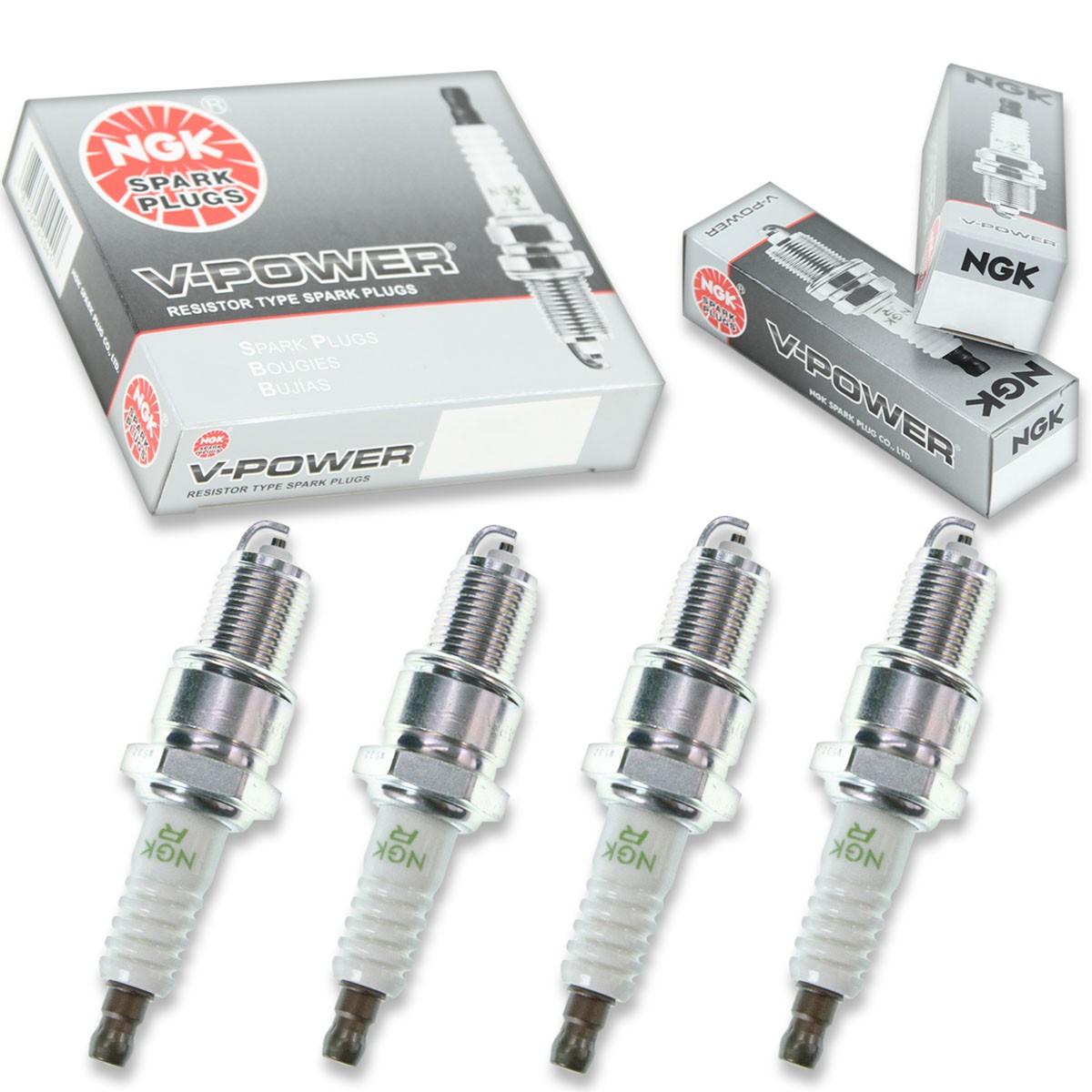 4 pcs NGK V-Power Spark Plugs for 1994 Pontiac Sunrunner 1.6L L4 - Engine zh