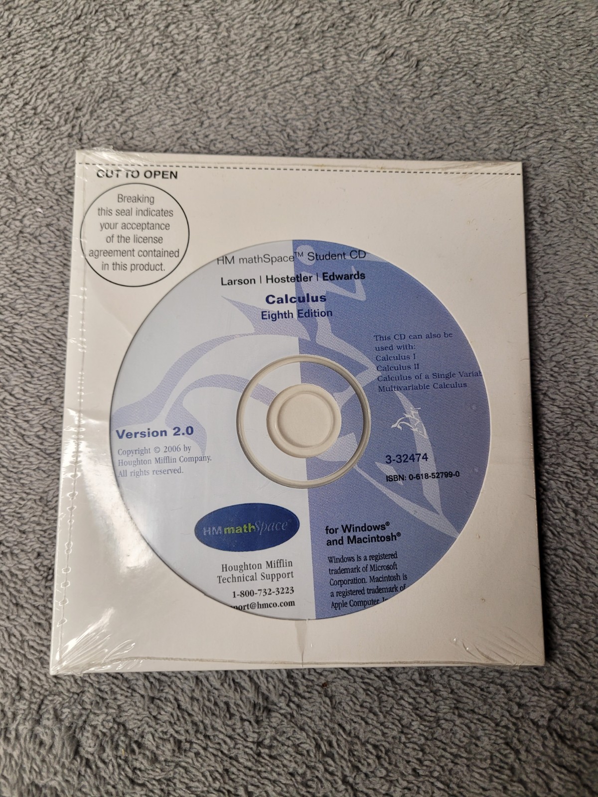 Calculus Eighth Edition Version 2.0 HM Mathspace Student CD Windows Mac New