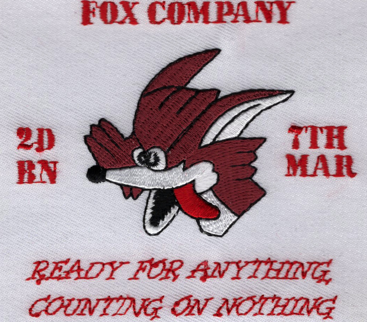 Fox Company Second Battalion 7th Marine Patch Ready For Anything Counting On