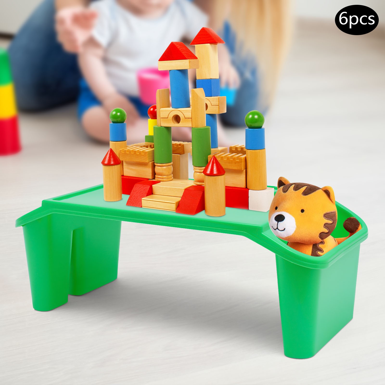 6 Pcs Kids Lap Desk Rectangular Desk Tray for Writing Eating Game Classroom USA
