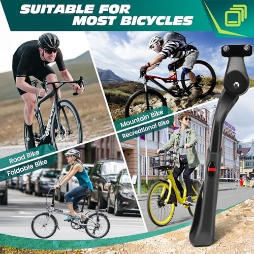 Heavy Duty Adjustable Bike Kickstand 24"-29" Aluminum Alloy for Mountain & Road