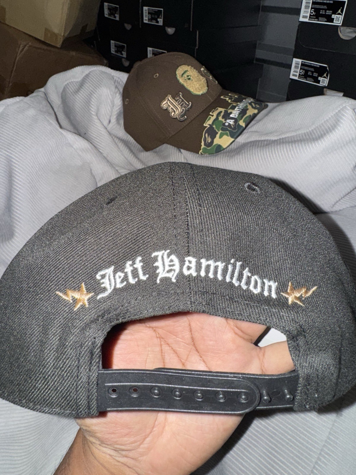 Bape x Jeff Hamilton Black Snapback Hat Cap ComplexCon Exclusive A Bathing Ape