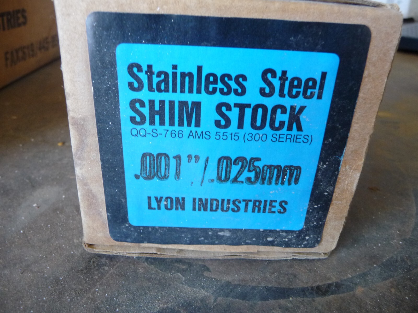 LYON Industries QQ-S-766 Stainless Steel Shim Stock .001" X 12 X 50 - NIB