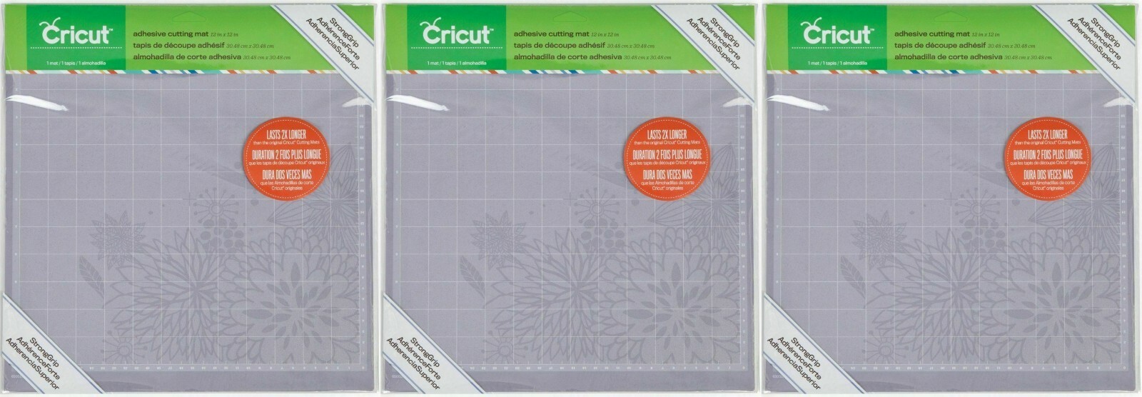 3 Pack Cricut StrongGrip Adhesive Cutting Mat, 12 by 12