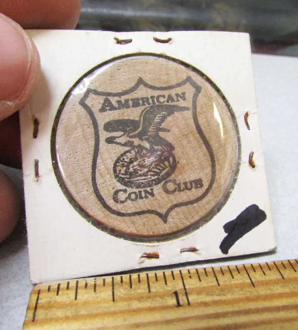 Wood Nickel from American coin club, Buffalo on other side, wood token coin