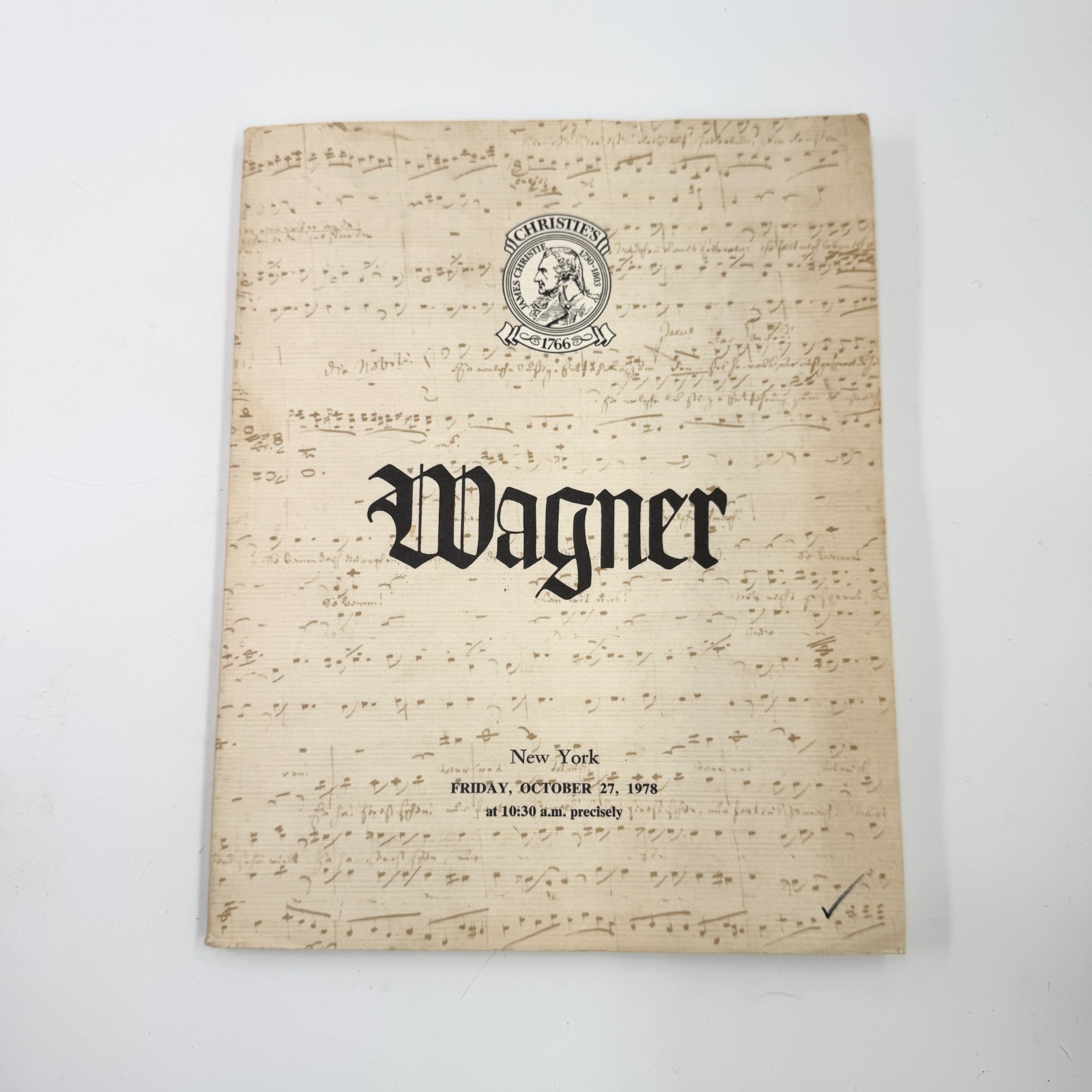 Christie's New York The Richard Wagner Collection Auction Catalog Oct 27 1978