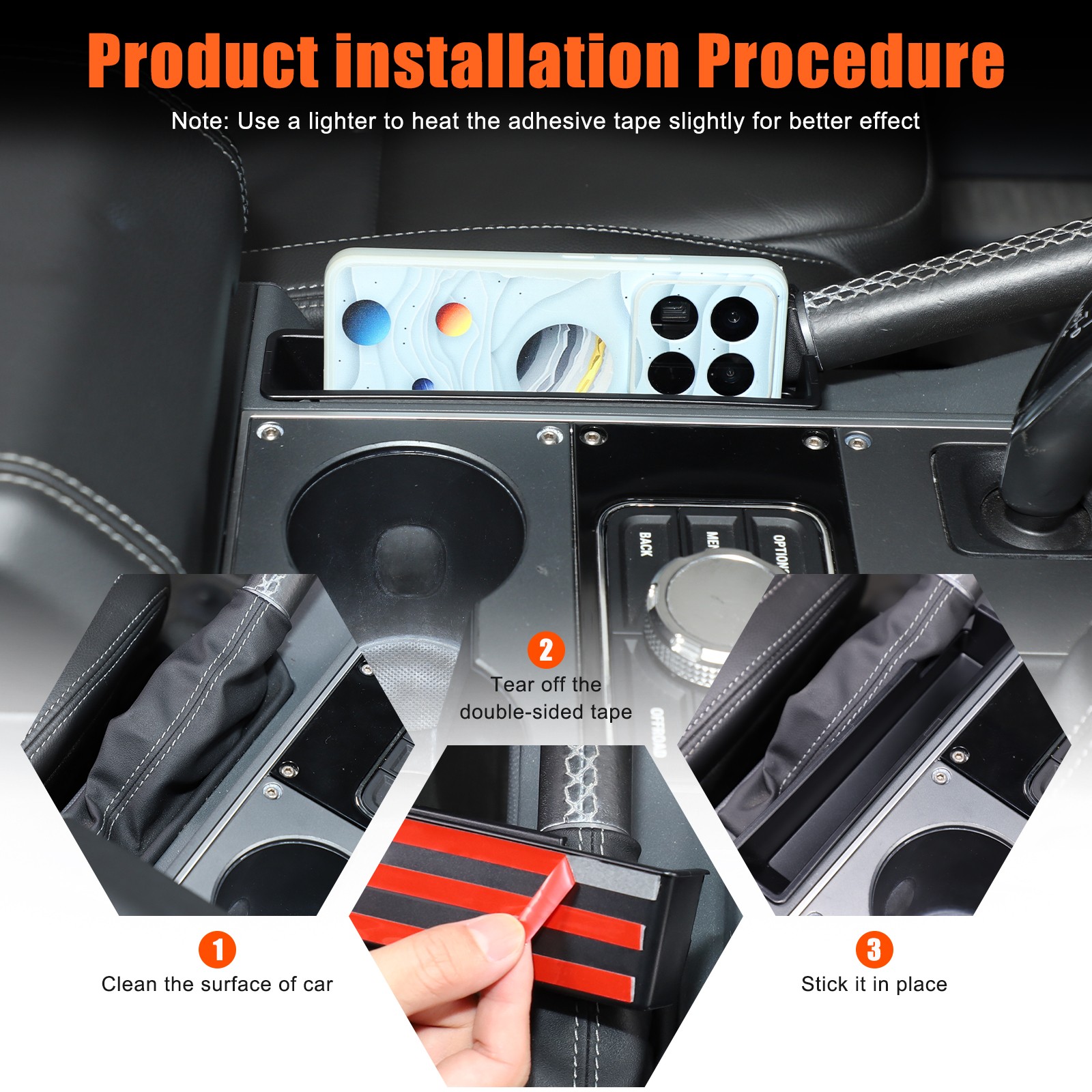 Handbrake Side Storage Box Organizer Tray Accessories For INEOS Grenadier 2020+