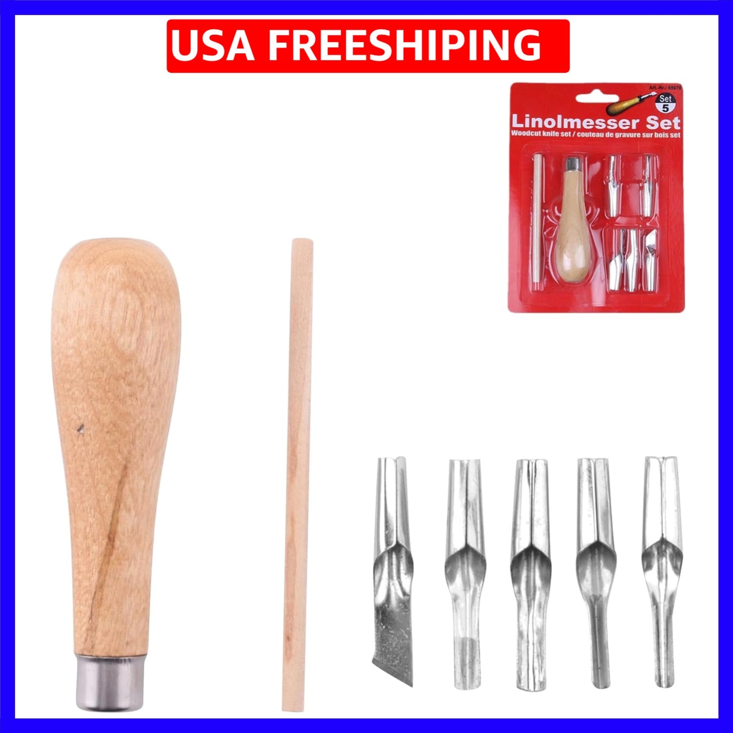 Rubber Stamp Carving Tools Block Cutting Rubber Carving Tools with 5 Blade Wo...