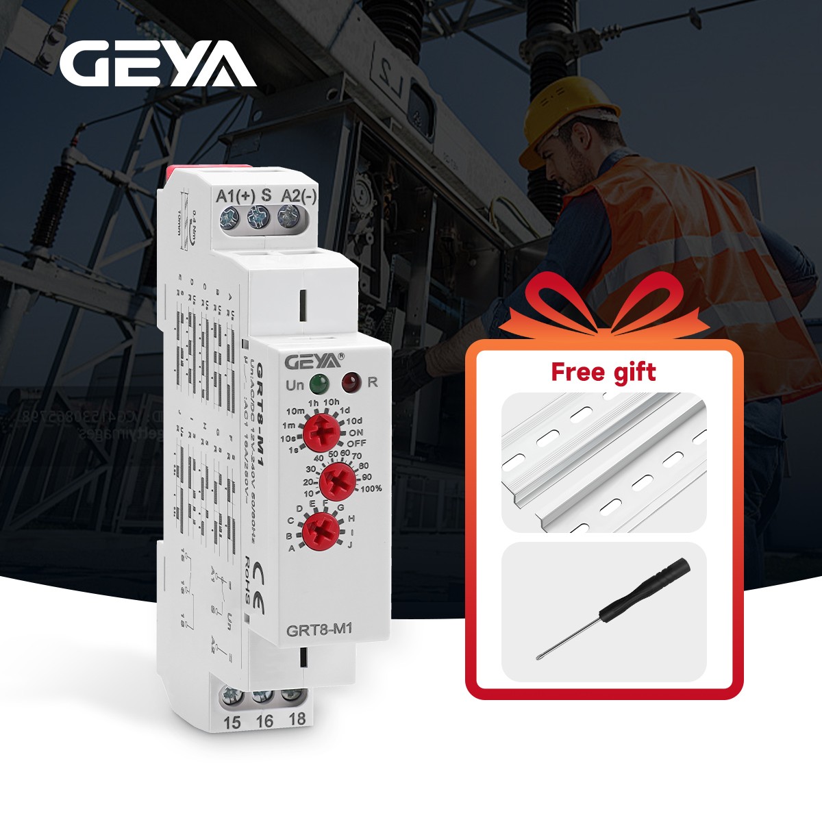 GEYA MultifunctionTimer Relay switch 10 Funcitons Time 16A Relay AC/DC12V-240V