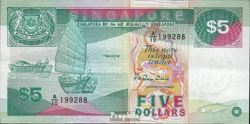 Singapore Pick-number: 19 used (III) 1989 5 US dollars