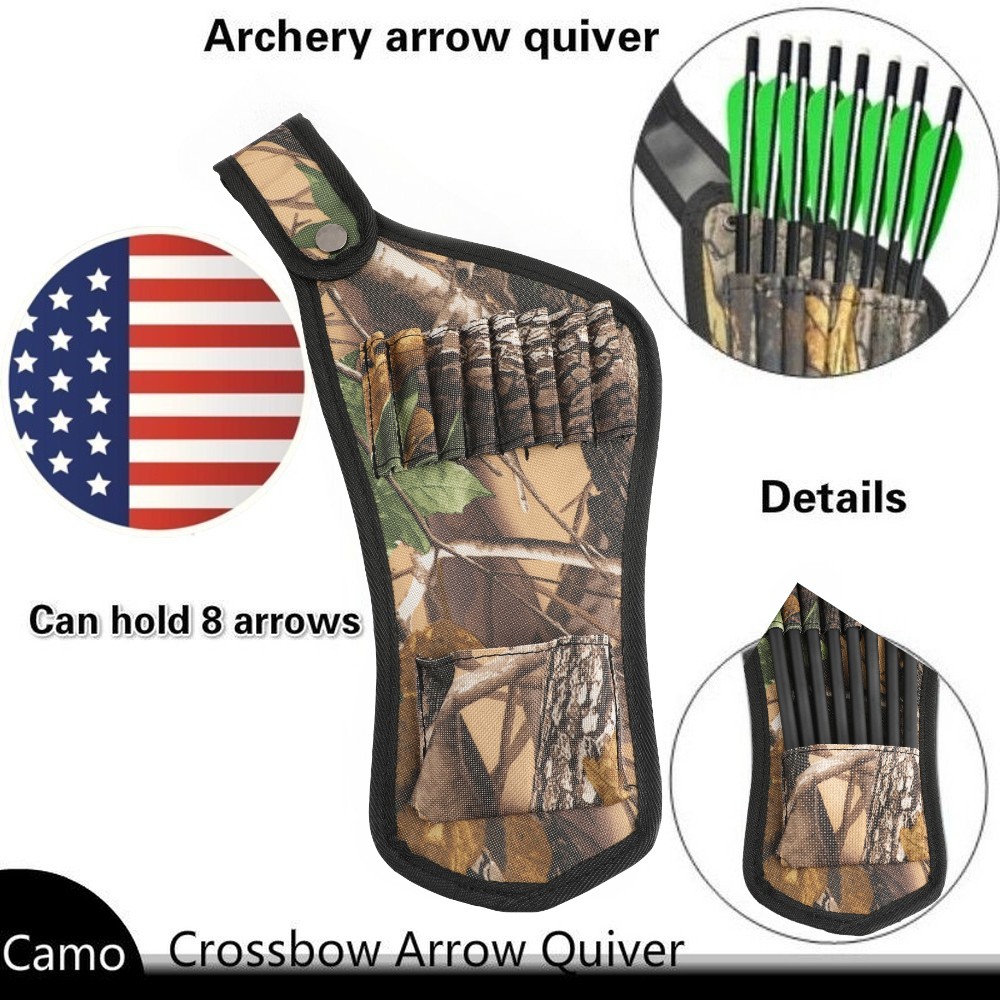 Crossbow Arrow Quiver Bag 8 Holes Pouch Holder Waist Hip Belt Portable Hunting
