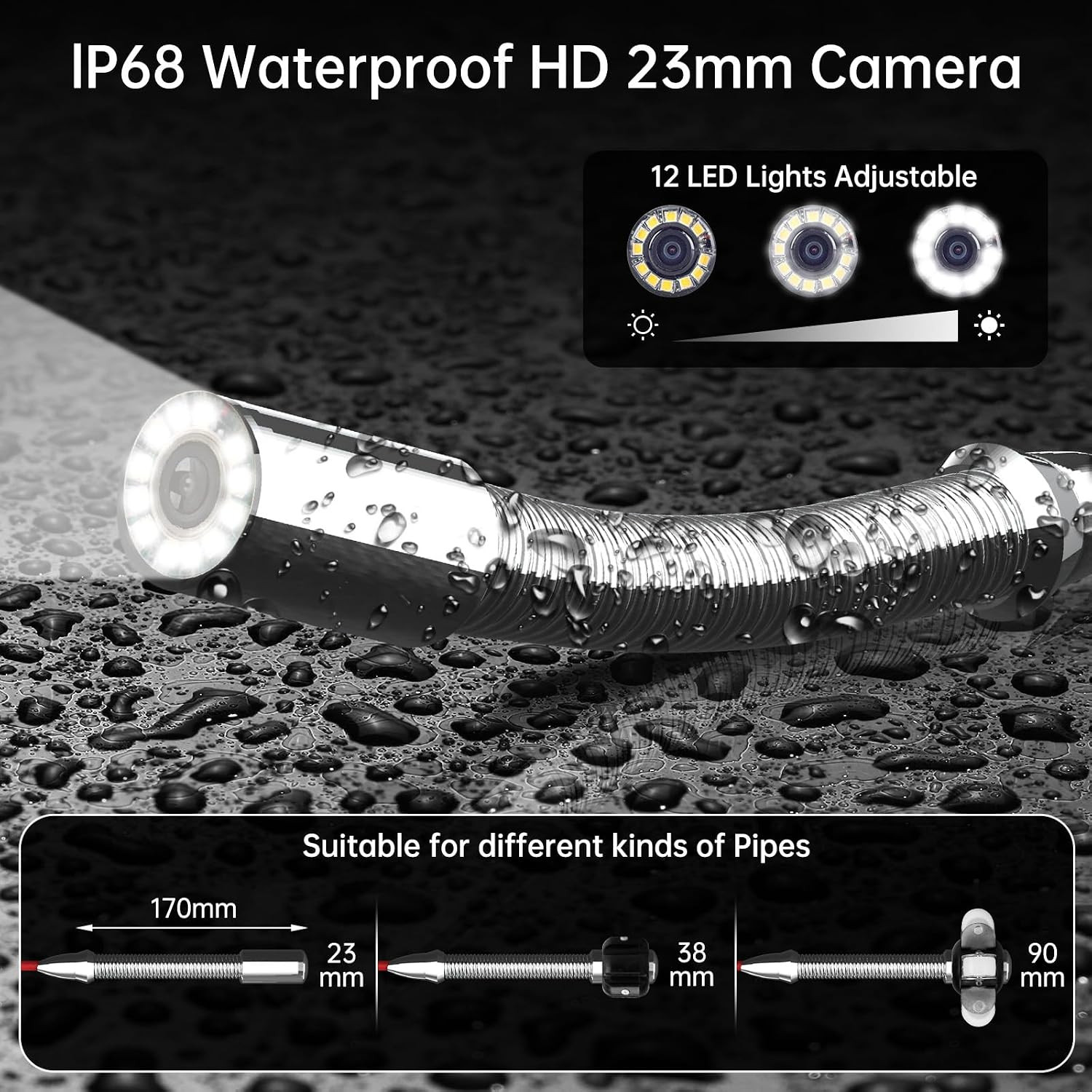 WP9600FTR 512HZ Sewer Camera Head Replacement Parts Self Leveling with Locator 1