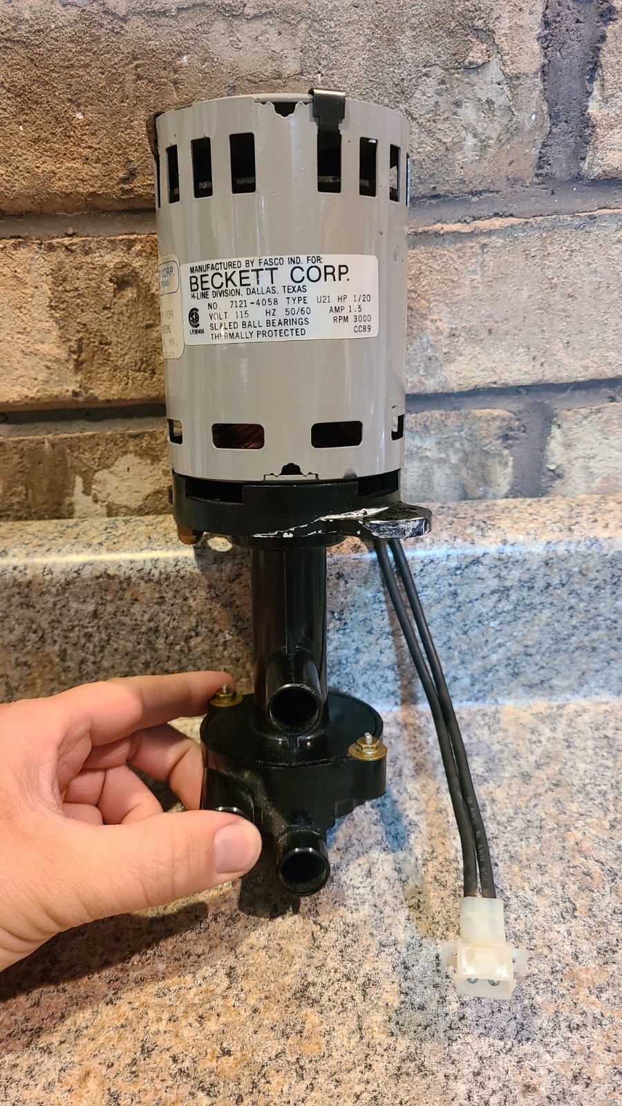 FASCO BECKETT CORP 12-2263-01 SE1-AF Ice Machine Water Pump Motor 1989 PARTS (Z5