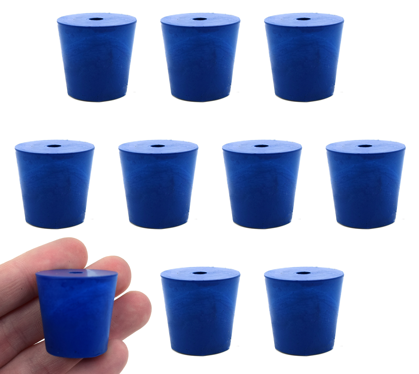 10PK #4 ASTM Neoprene Stoppers, 1 Hole - Eisco Labs
