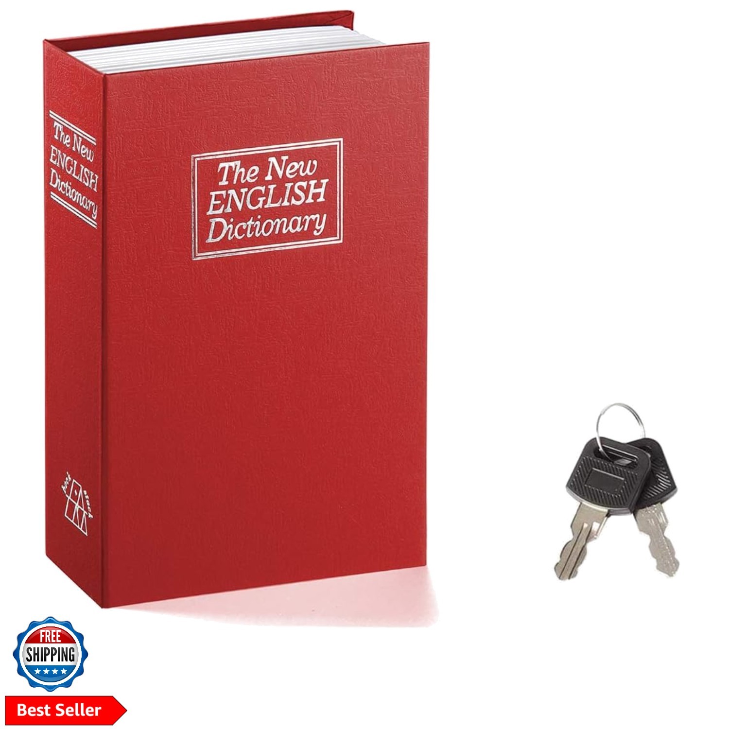 Book Safe with Key Lock, Dictionary Diversion Safe Seceret Hidden Book, Metal...