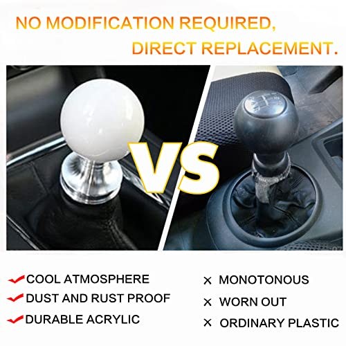 Round Ball Shift Knob Universal Gear Shift Knob 5 6 Speed for Manual Pure-white