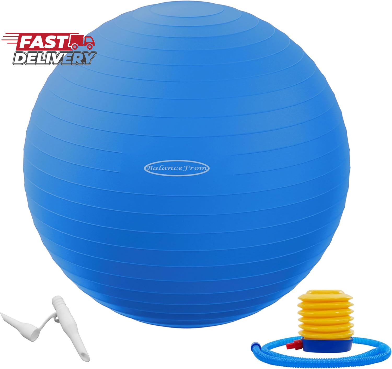 Fitvids Exercise Ball for Fitness, Yoga, Pilates with Quick Pump, Anti-Burst Sli