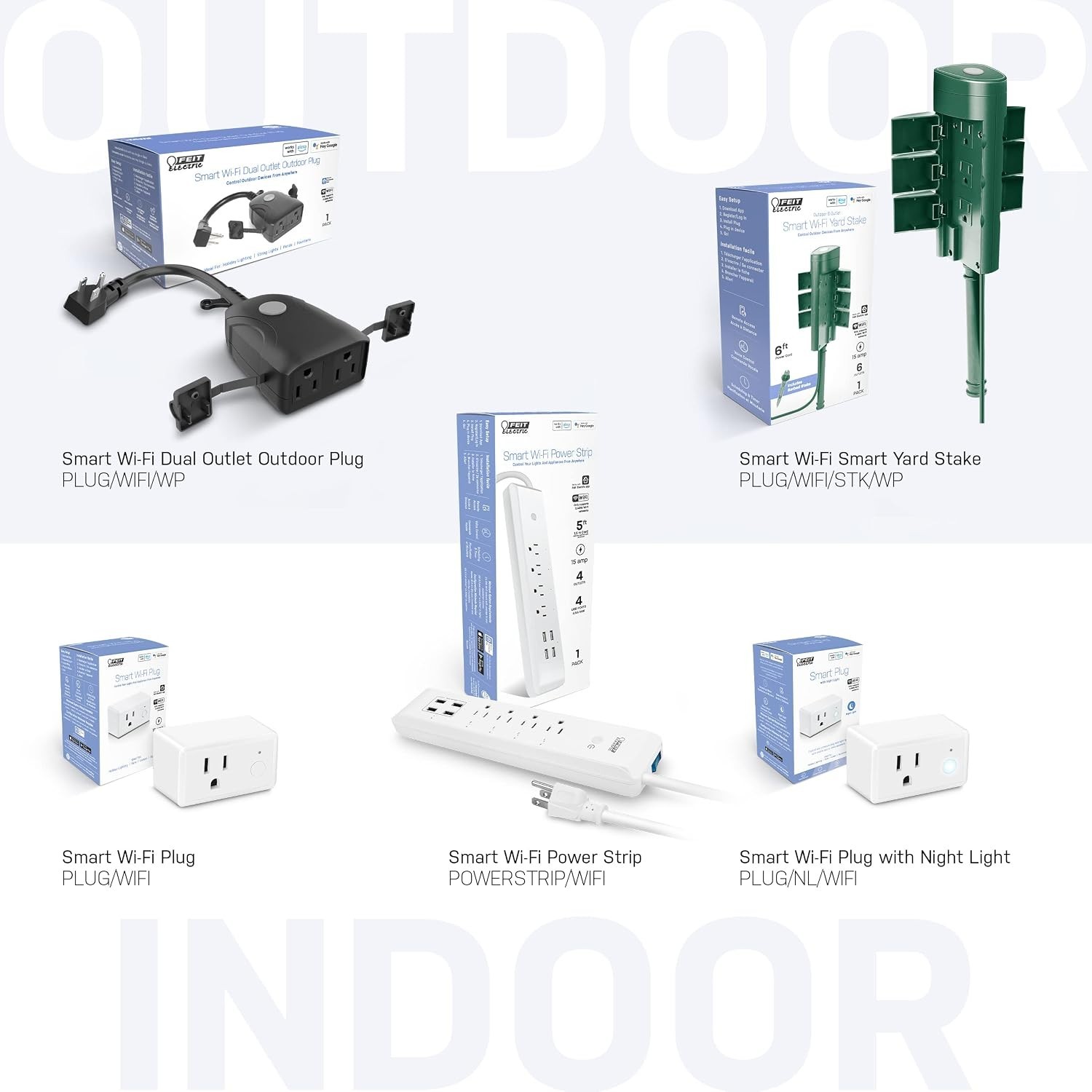 Compact Smart Plug - Voice Controlled Wi-Fi Socket with Built-In Night Light