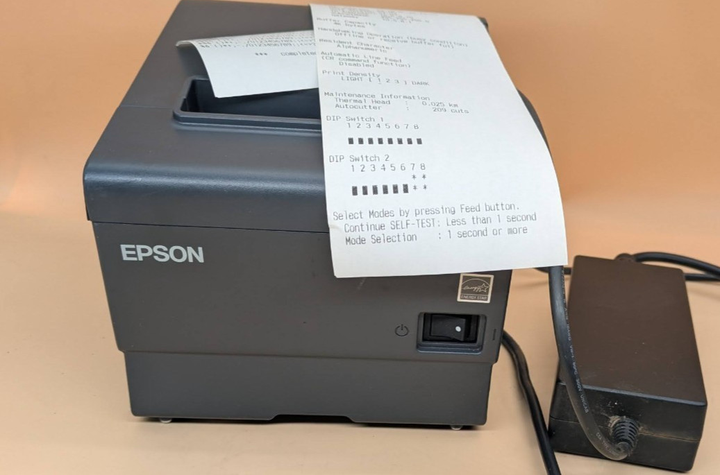 Epson TM-T88V M244A POS Network Thermal Receipt Printer w AC Adapter~Works Great