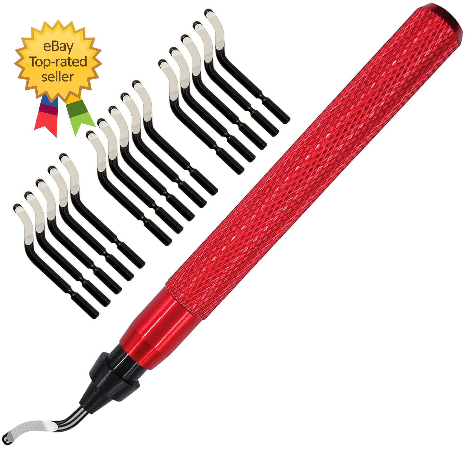 Premium Deburring Tool with 15 Pcs High Speed Steel Swivel Blades