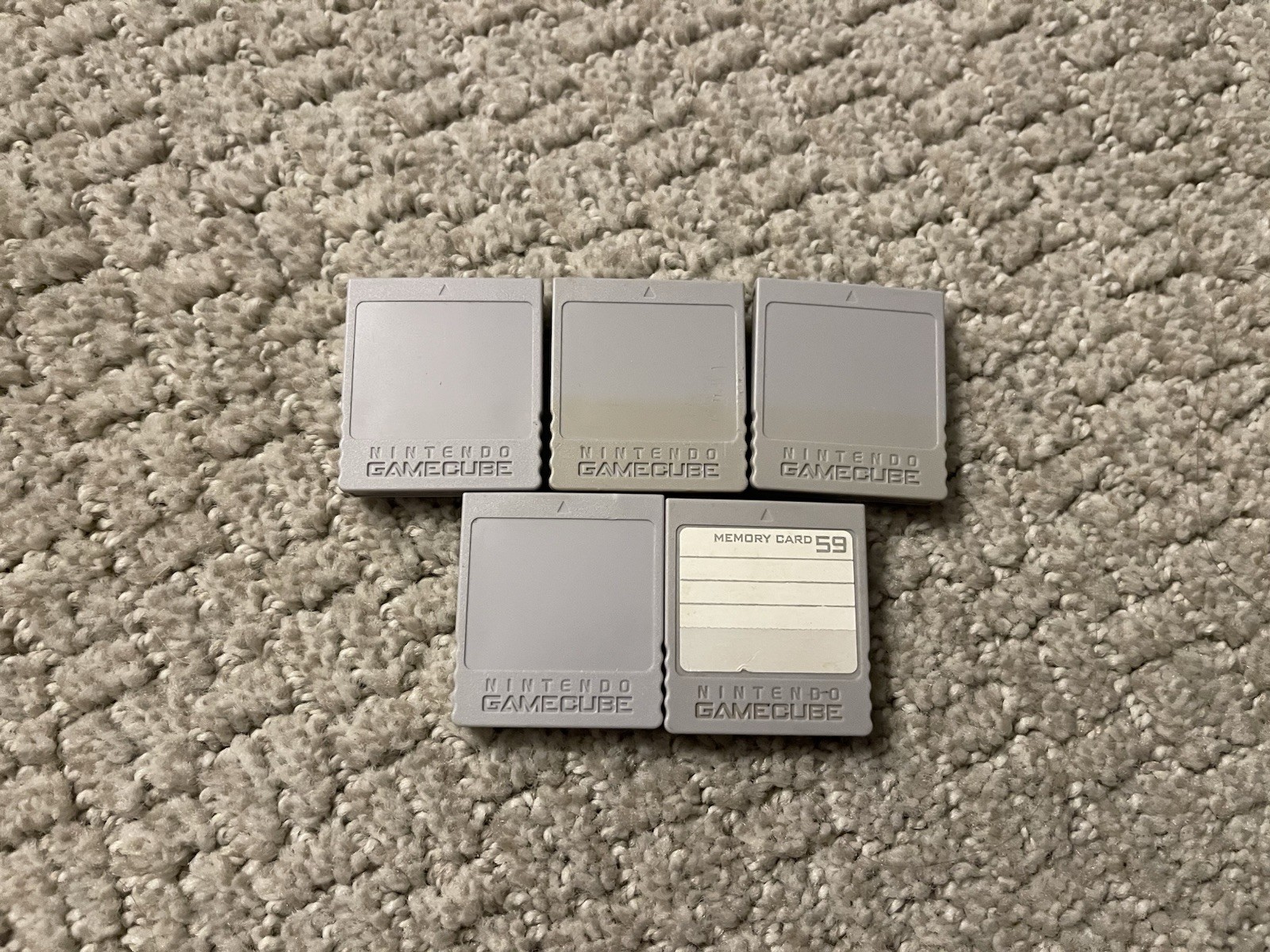 Lot of (5) GameCube OEM Memory Cards