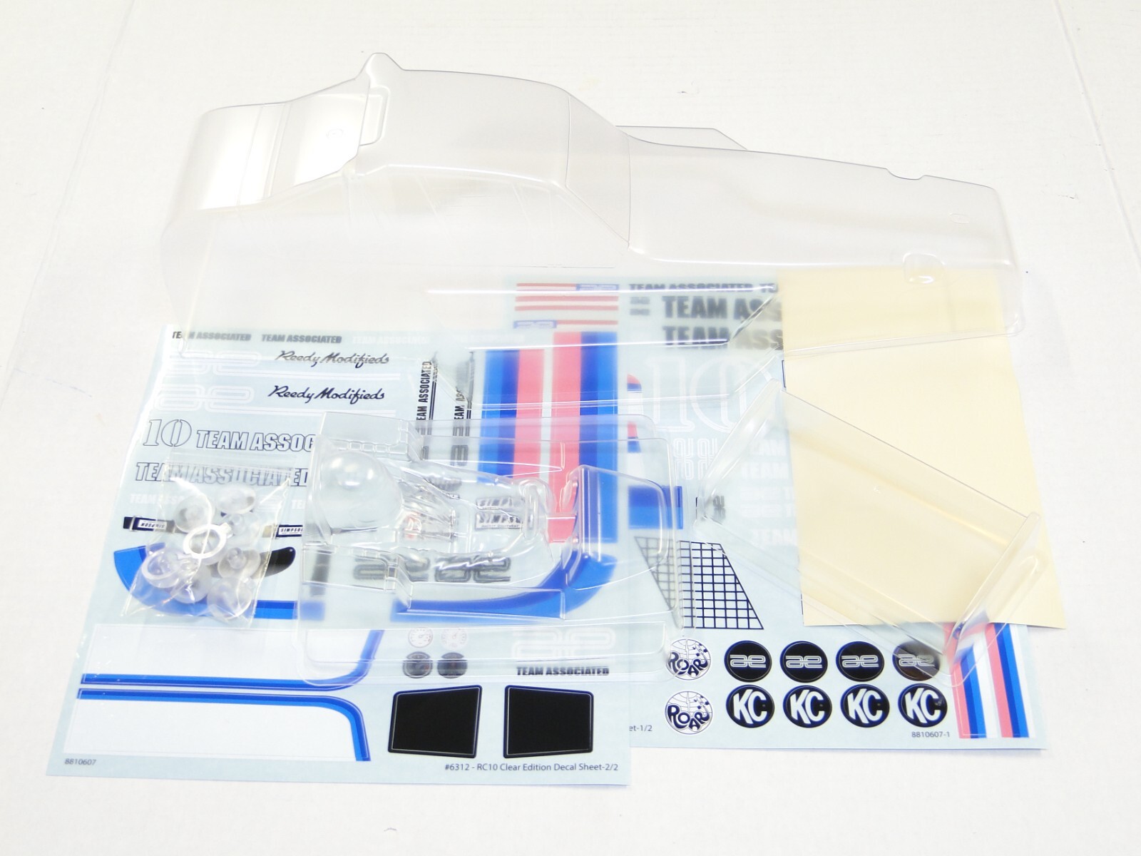 NEW ASSOCIATED RC10 RC10CC CLASSIC CLEAR EDITION Body Clear Set +Wing Driver AF6