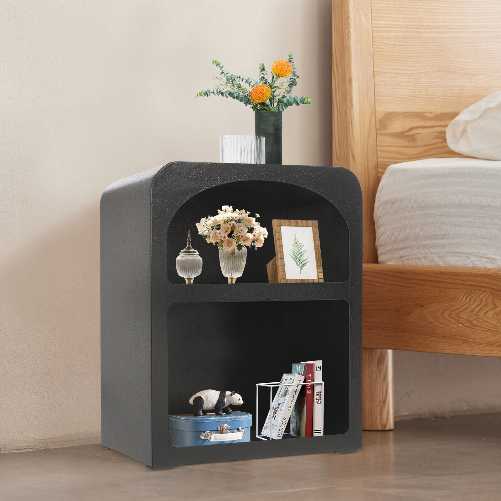 Bedside Table, Storage Cabinet for the Bedroom, Side Table with 2-tiers