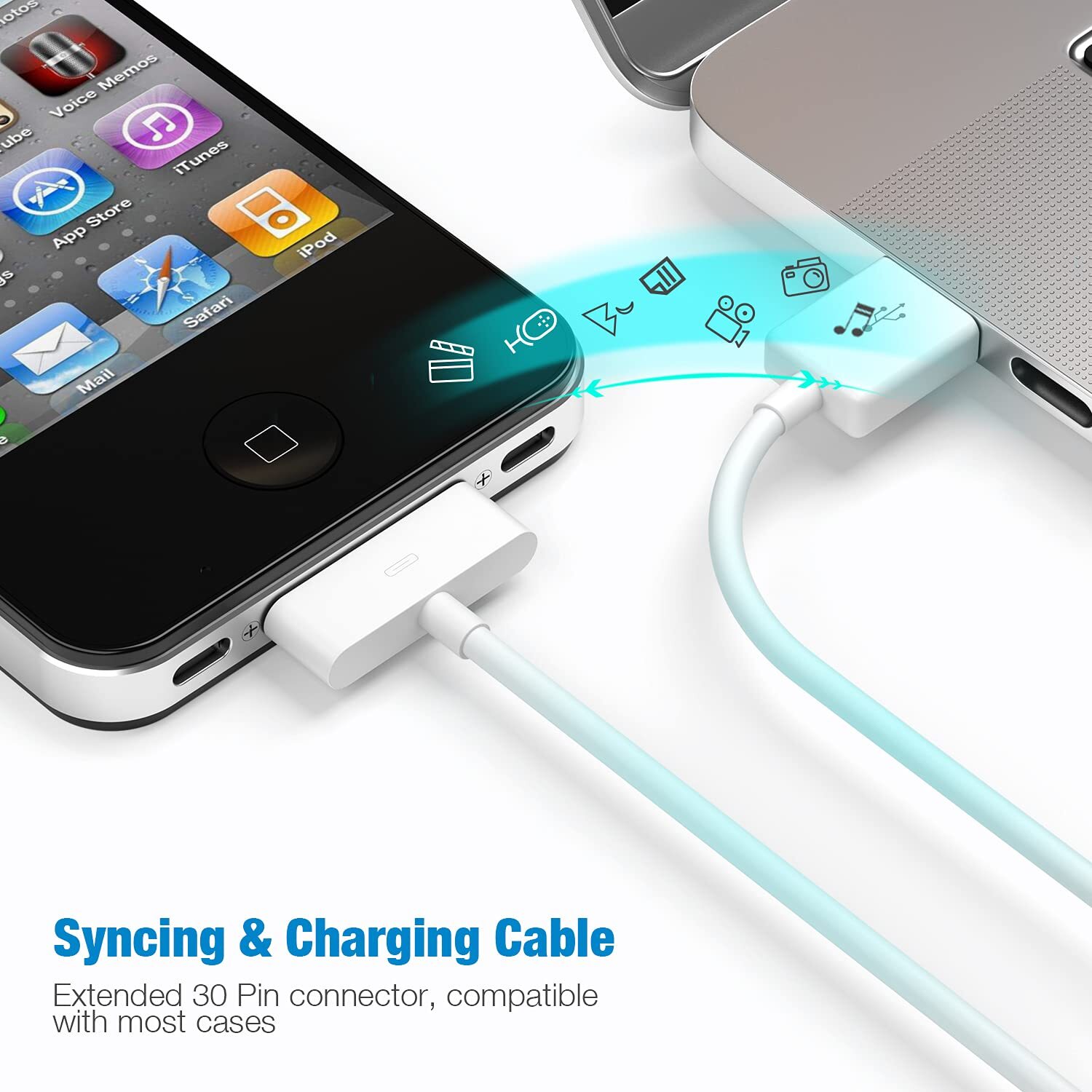 3FT 30 pin USB Charging Data Cable Cord for iPad 1/2/3 iPod Nano 1-6 LOT