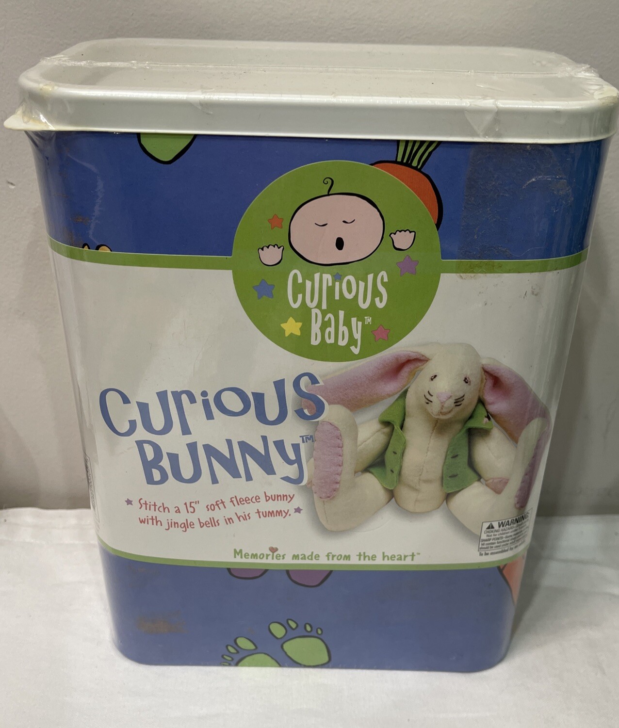 Curiosity Kits Curious Bunny Stitch a 15" Soft Fleece Bunny With Jingle Bells