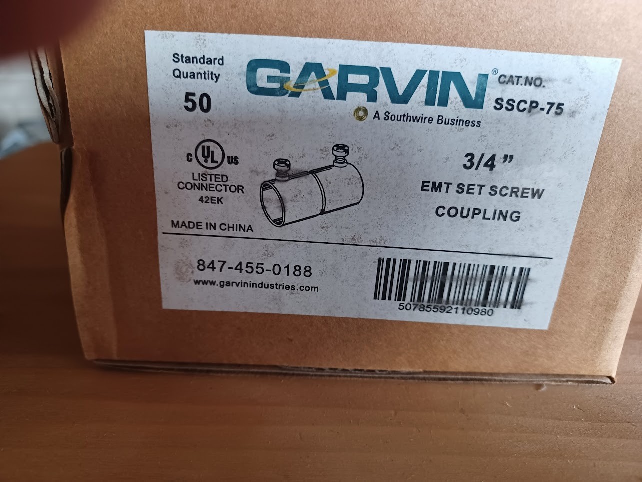 (Lot of 50) New EMT Coupling 3/4" Set-Screw Coupling Zinc