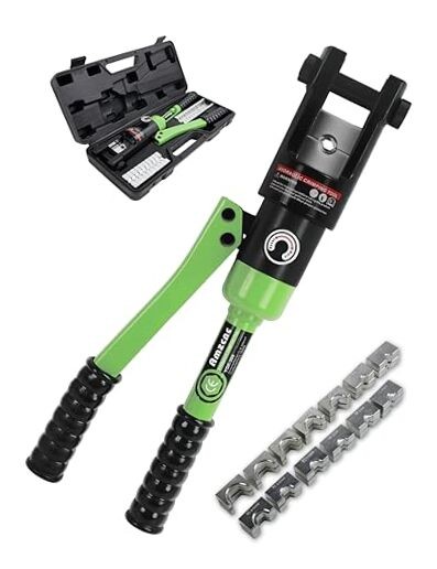 16 Ton Hydraulic Wire Crimper Battery Cable Lug 9AWG~600MCM Crimping Tool