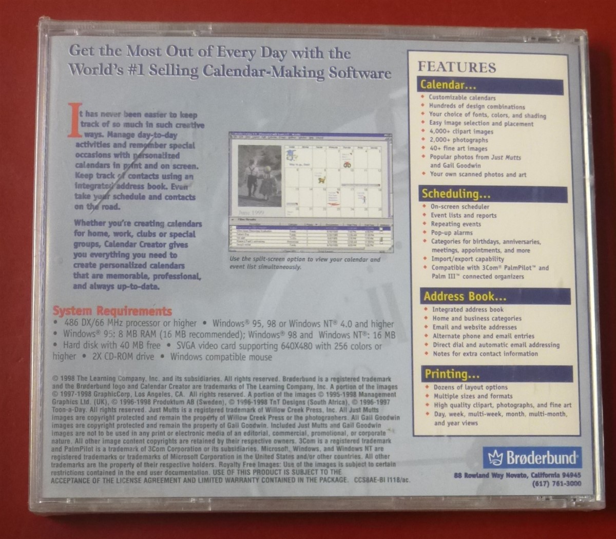 Software PC Calendar Creator Deluxe Version 6 NEW SEALED Jewel