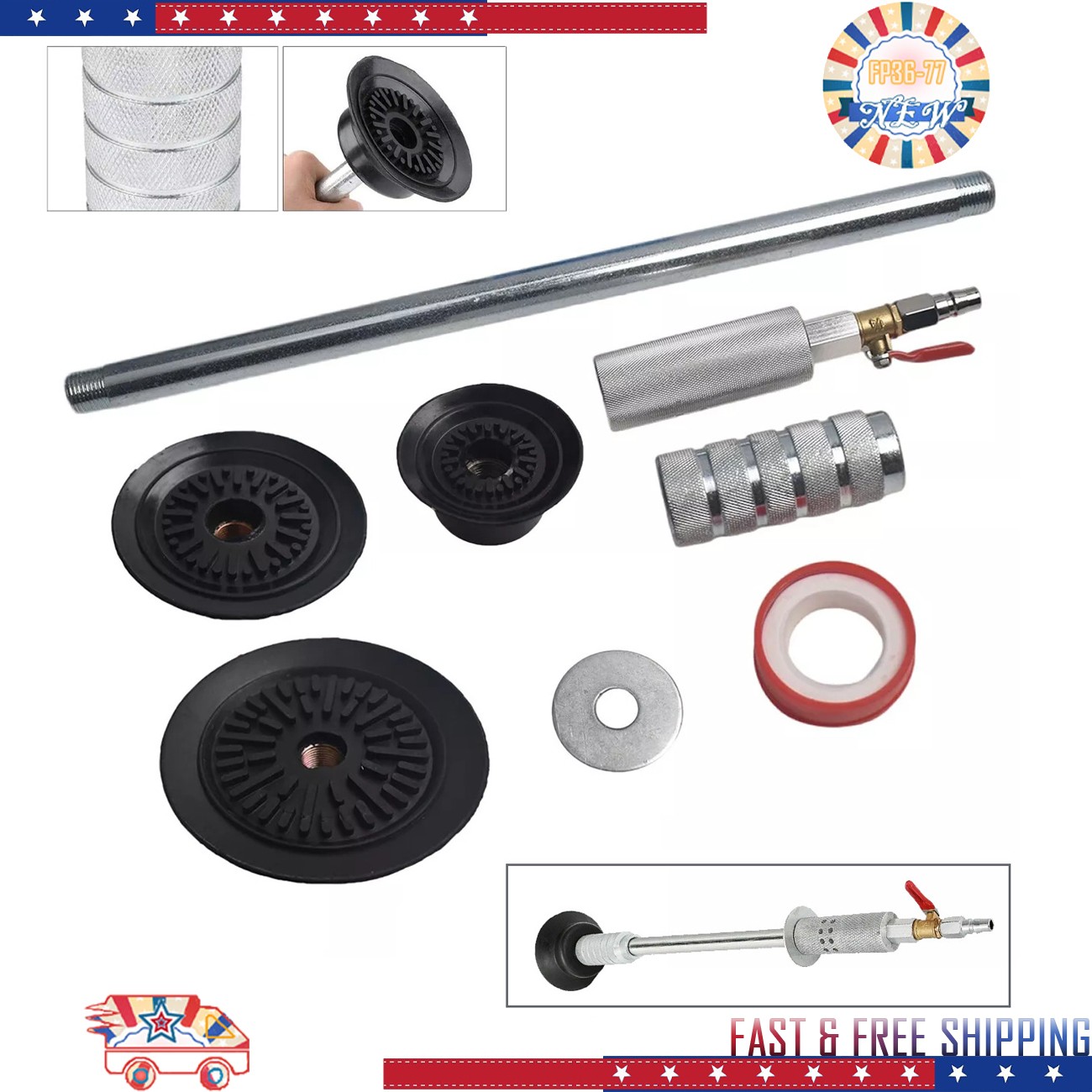 Air Pneumatic Suction Dent Puller Slide Hammer Pulling Car Body Repair Work Tool