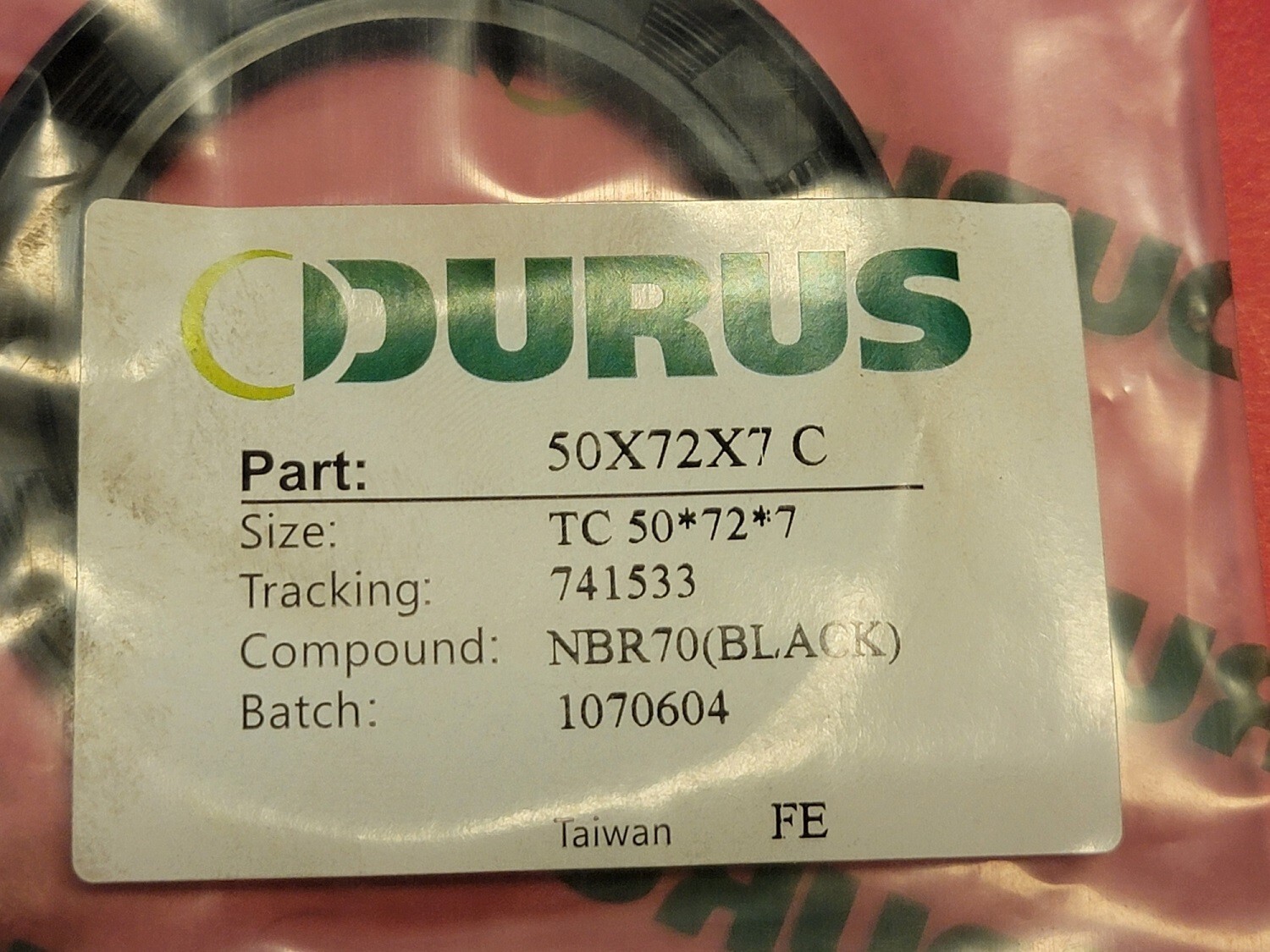 Durus 50X72X7 Oil Seal