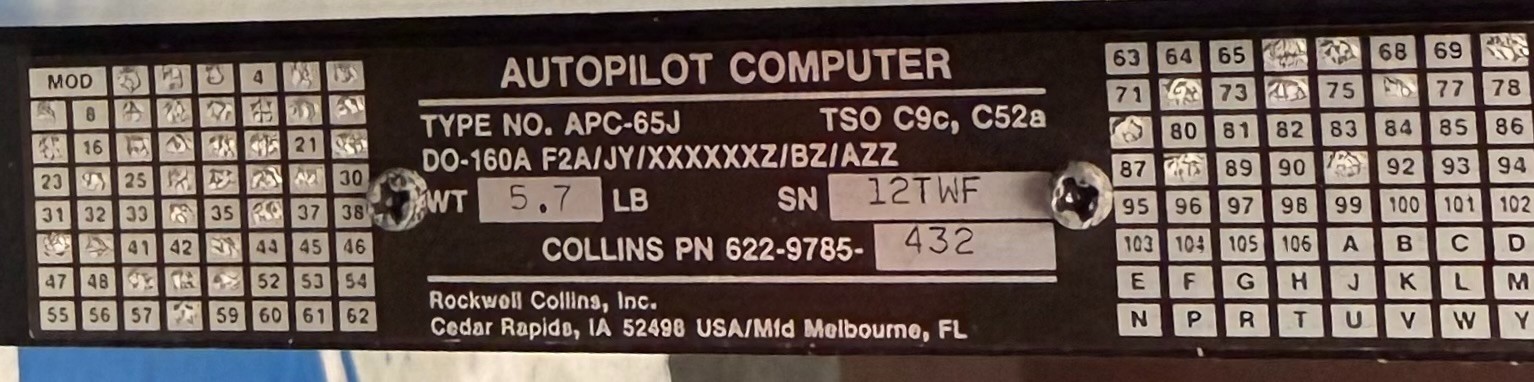 Autopilot Computer APC65J 622-9785-432 Removed Working