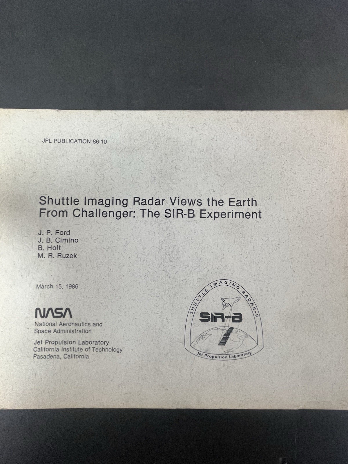 NASA SIR-B Radar ~ 1986 Vintage Booklet ~ Space Shuttle Challenger Tech