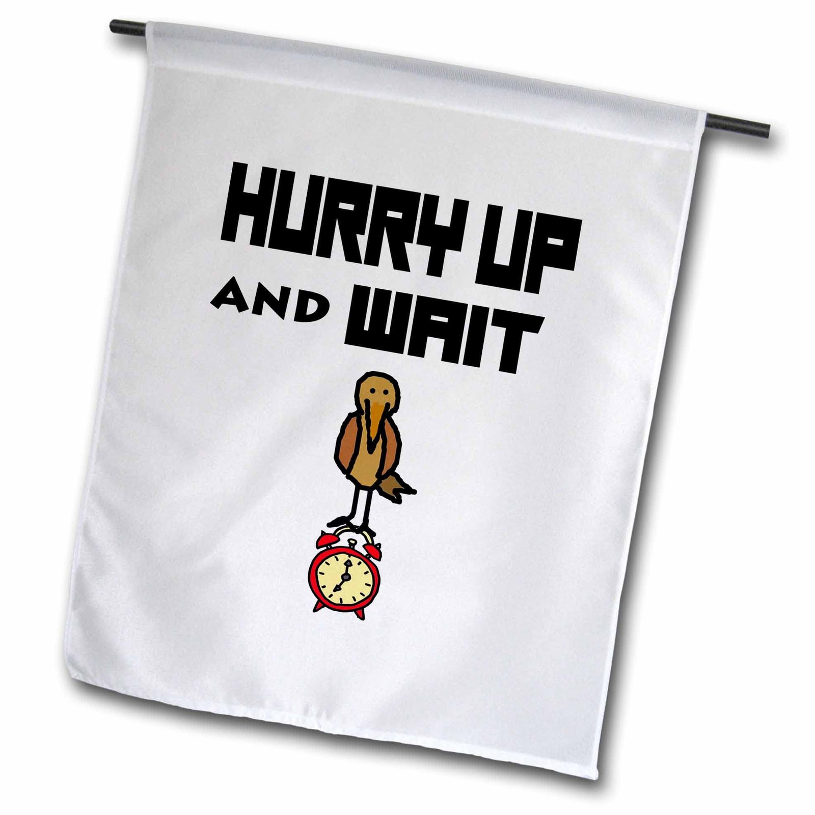 18x27in Garden Flag Funny Early Bird Alarm Clock Cartoon Outdoor Decor