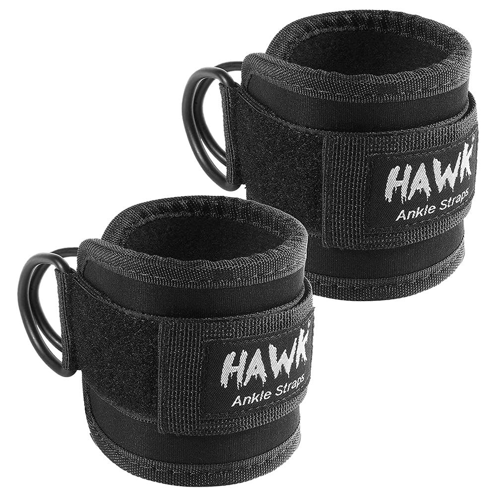 Hawk Sports Black - Ankle Straps for Cable Machines Women - Standard,
