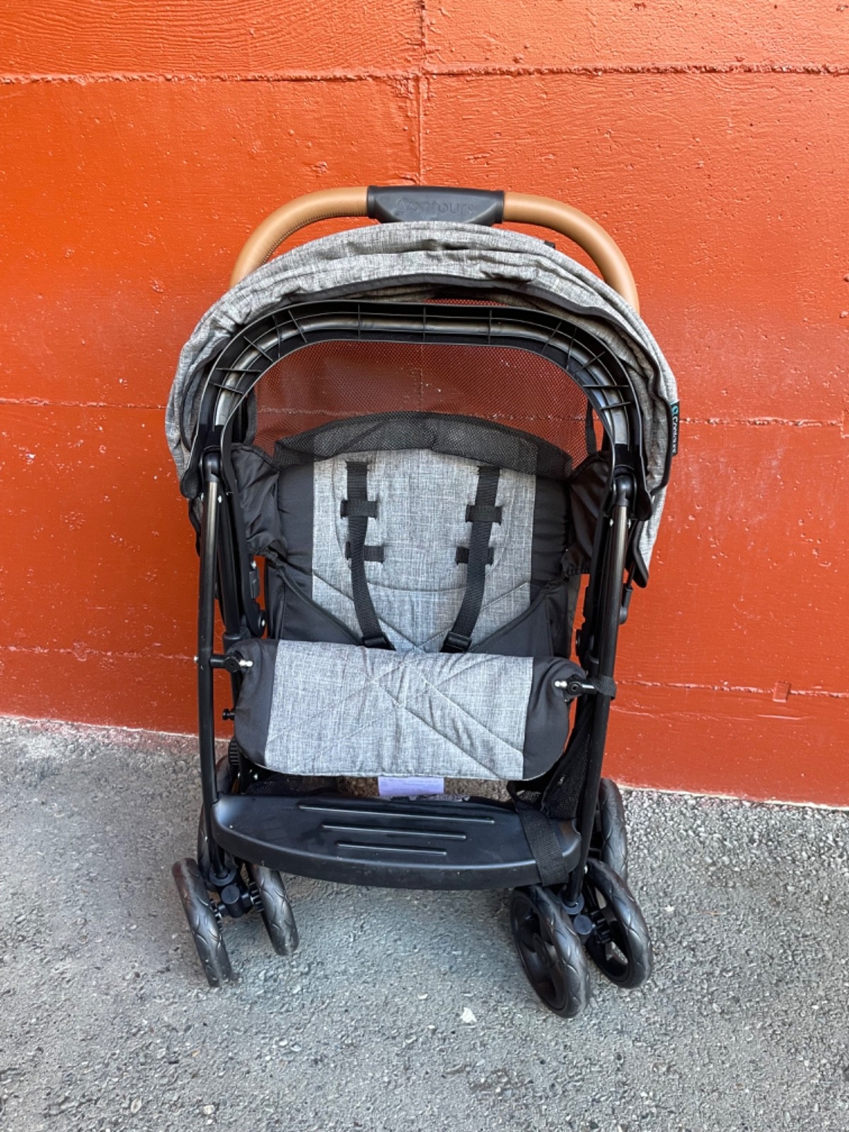 CONTOURS QUICK LIGHTWEIGHT TRAVEL STROLLER COMPACT NEWBORN STROLLER GRAY 👶