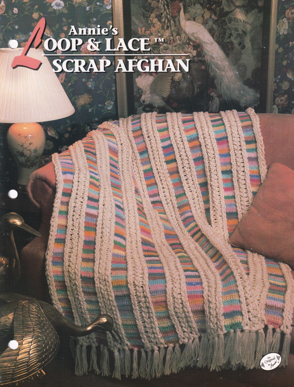 Annie's Crochet Afghan LOOP & LACE SCRAP AFGHAN Pattern Leaflet